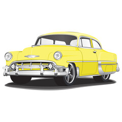 Obraz na płótnie Canvas 1950/s Vintage Classic Car Illustration