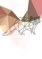 RACCOON LOW POLY BACKGROUND ANIMALS WILD NATURE 