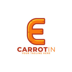 Initial Letter E Carrot Logo Design Vector. Designed for Web Site Design, Logo, App, UI