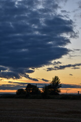 Fototapeta na wymiar colorful summer sunset in the field