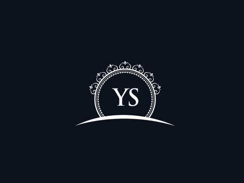 Luxury YS Letter, initial Black ys Logo Icon Vector For Hotel Heraldic Jewelry Fashion Royalty With Brand Identity and Print Template Image