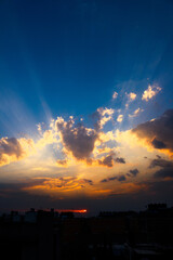 Sunset over the city