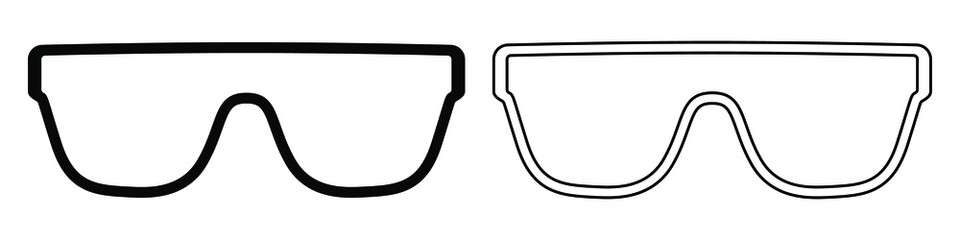 Glasses icon. Set of sunglasses icons. Vector illustration. Sunglasses vector icons. Black linear glasses icons