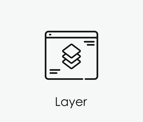 Layer vector icon. Editable stroke. Symbol in Line Art Style for Design, Presentation, Website or Apps Elements, Logo. Pixel vector graphics - Vector
