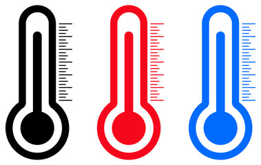 Thermometer icon medical. Weather icon with different levels. Vector illustration