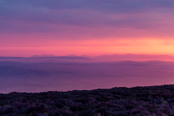 sunset in the mountains