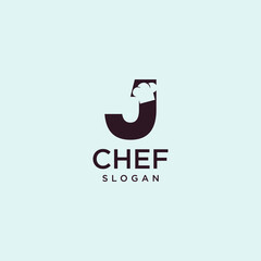 Letter J Chef Logo , Initial Restaurant Cook Vector Design art