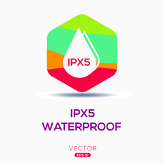 Creative (waterproof IPX5) Icon ,Vector sign.