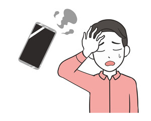 スマホの故障　男性