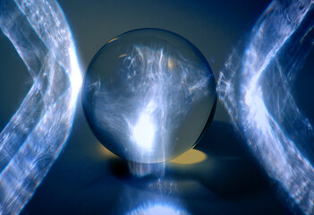 Crystal ball among prism lights