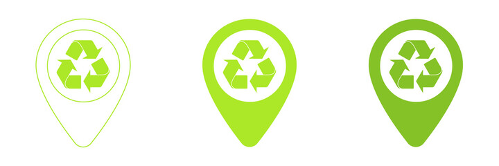 Location vector icon. Interface element to illustrate mobile concepts and web applications. Recycling. green energy. Illustration