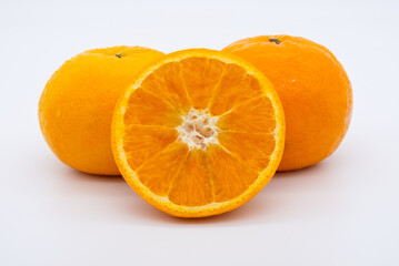Fresh orange isolated on white background