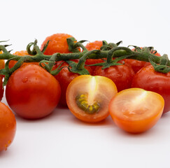 Fresh tomato isolated on white background.