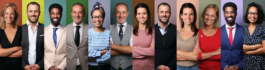 Group of beautiful people in front of a background