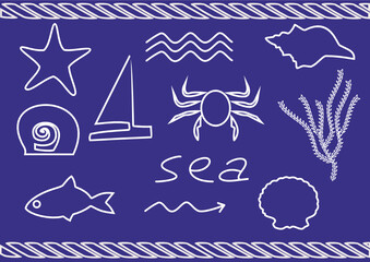 hand drawn sea signs
