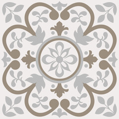 Beige Spanish Tile - Vector Ornamental Illustration