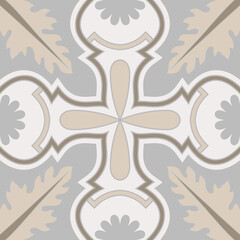 Beige Spanish Tile - Vector Ornamental Illustration