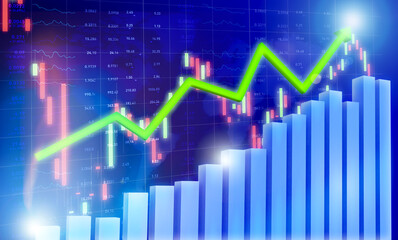 3d illustration of financial investment in the stock market