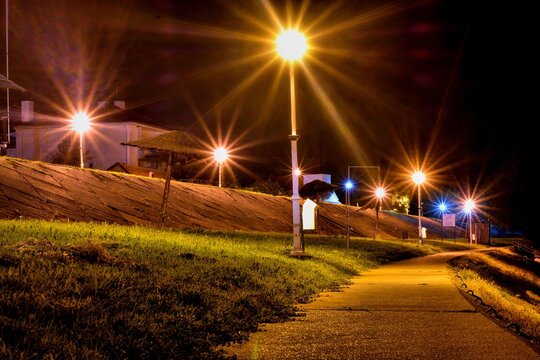 Novi Becej at night.Location near river Tisa.