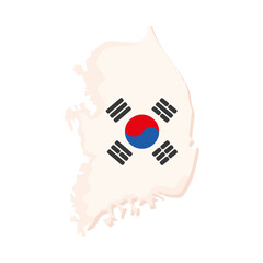 korean flag in map