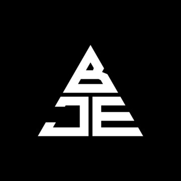 BJE triangle letter logo design with triangle shape. BJE triangle logo design monogram. BJE triangle vector logo template with red color. BJE triangular logo Simple, Elegant, and Luxurious Logo. BJE 