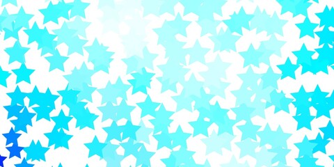 Light BLUE vector texture with beautiful stars.