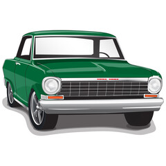 1960s Vintage Classic Muscle Car Illustration