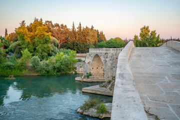 Fototapeta na wymiar The Eurymedon Bridge was a late Roman bridge over the river Eurymedon (modern Köprüçay), near Aspendos, in Pamphylia in southern Anatolia.