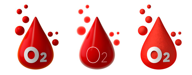 Blood oxygen saturation icon. Minimal and modern design. 3d illustration.	