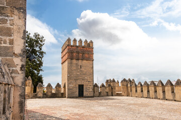 Battlements and turrets of The San Marcos castle (Castillo de San Marcos) is a fortress that was...