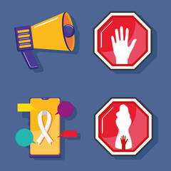four sexual harassment icons