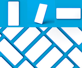 Collection of  smartphone mockup. Various perspectives and views. 3d illustration.