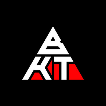 BKT triangle letter logo design with triangle shape. BKT triangle logo design monogram. BKT triangle vector logo template with red color. BKT triangular logo Simple, Elegant, and Luxurious Logo. BKT 