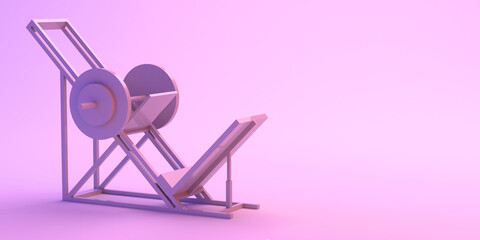 Background with machine for bodybuilding. port and fitness after work. Exercise in the gym. 3d illustration.