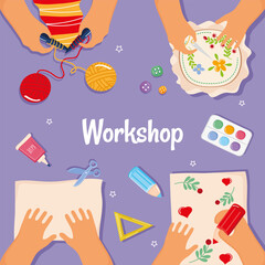workshop with hands poster