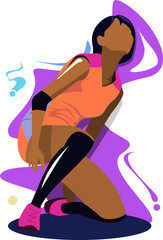 COLOURFULLY DESIGNED BROWN SKIN SPORT LADY