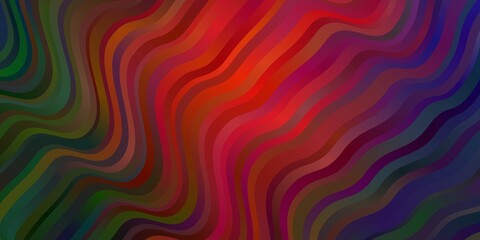 Dark Green, Red vector pattern with wry lines.