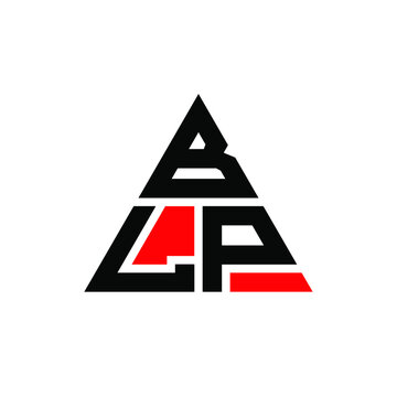 BLP triangle letter logo design with triangle shape. BLP triangle logo design monogram. BLP triangle vector logo template with red color. BLP triangular logo Simple, Elegant, and Luxurious Logo. BLP 