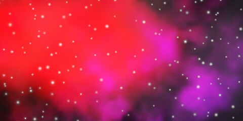Dark Pink, Yellow vector layout with bright stars.