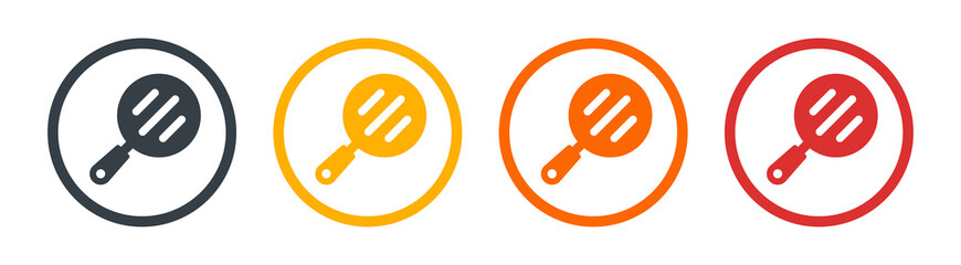 Set of frying pan icon vector illustration.