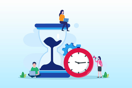 Time management. Business planning. Flat vector template Style Suitable for Web Landing Page, Background.