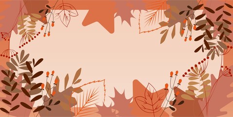 Autumn concept background. Autumn leaves decoration illustration. colorful leaves vector illustration.	