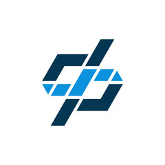 Letter DP Pixel Business Logo Design