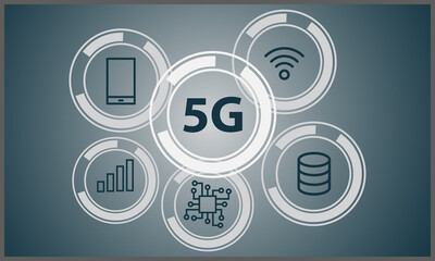 vector illustration of concept 5G  fast networks