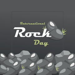 International Rock Day Poster Design. Illustration of Rock with Creative Background
