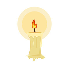 Vector of a neutral candlestick light burning indicating hope