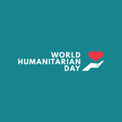 world humanitarian day with hand and heart