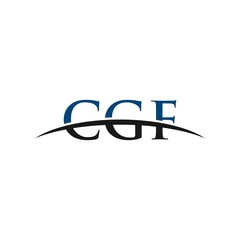 CGF initial overlapping movement swoosh horizon, logo design inspiration company business