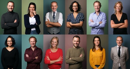 Obraz premium Group of beautiful people in front of a background