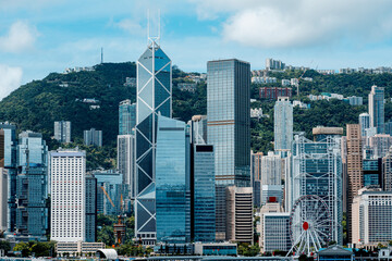 Panorama of Victoria Harbor of Hong Kong